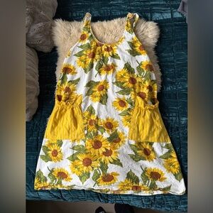 April Cornell X Modern Prairie Sunflower Farmhouse Apron in Ivory